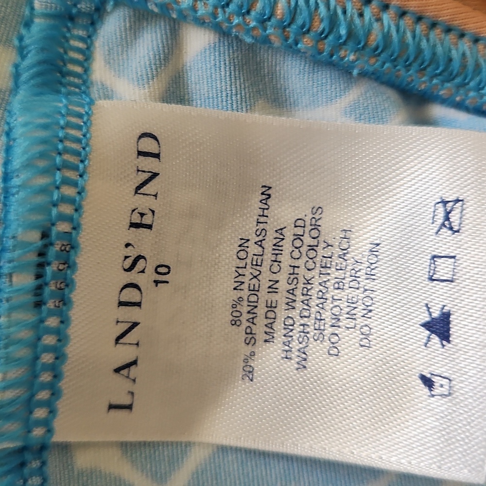 Land's End Two Piece Halter Tankini And Skort Set Bikini Blue Size 10 - Picture 14 of 14